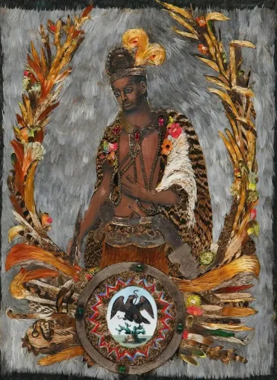 Alegoria De La Patria Con Retrato Del Emperador Moctezuma
