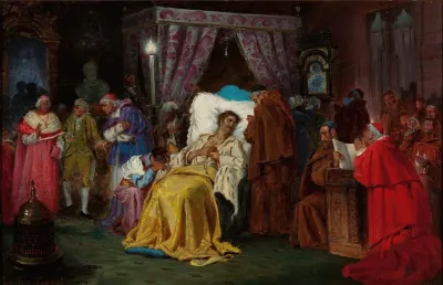 Aleksander Sobieski On His Deathbed In Rome In 1714