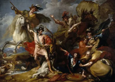 Alexander Iii Of Scotland Rescued From The Fury Of A Stag By The Intrepidity Of Colin Fitzgerald The Death Of The Stag