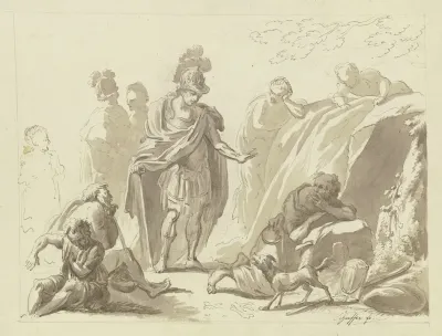 Alexander Mit Seinem Gefolge Vor Diogenes