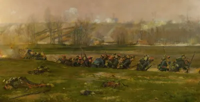 Allant Au Feu A Fragment From The Panorama Of The Battle Of Champigny