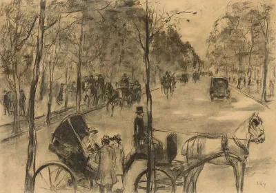 Allee Im Tiergarten Mit Kutschen