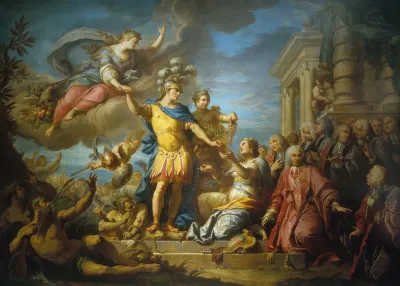 Allegorie En Lhonneur De La Publication De La Paix Daix La Chapelle Le 13 Fevrier 1749