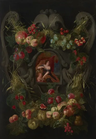 Allegories Of The Four Seasons Surrounded By Garlands Of Seasonal Flowers And Fruits 3