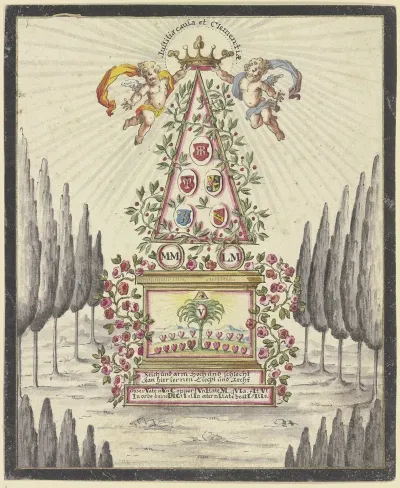Allegorische Darstellung Pyramide Mit Einem Altar