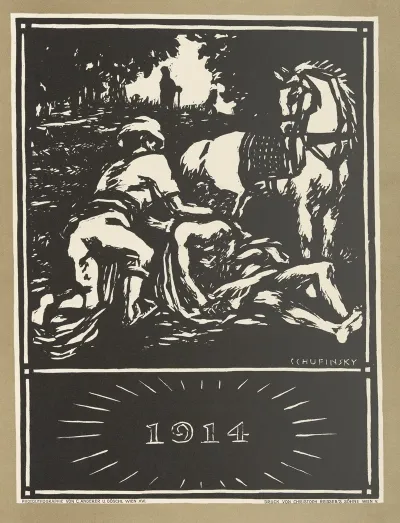 Allegorische Darstellung Zum Ersten Weltkrieg 1914