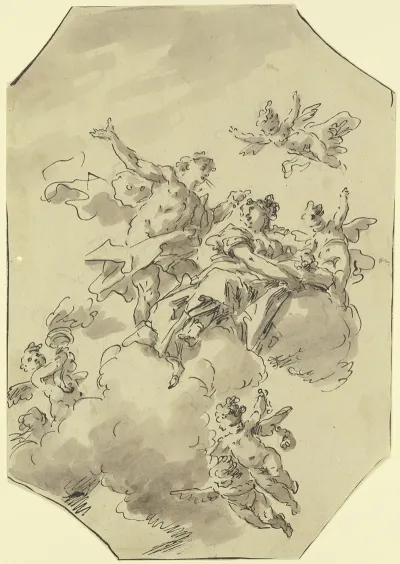 Allegorische Figurengruppe Auf Wolken 2
