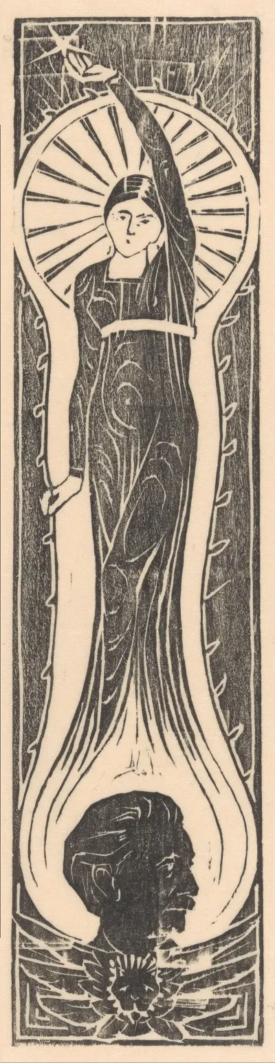 Allegorische Figuur Met Portret Van Multatuli