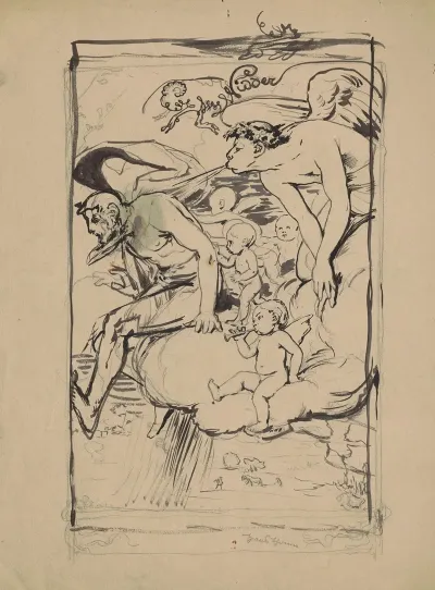 Allegory Of March Design For A Calendar Illustration