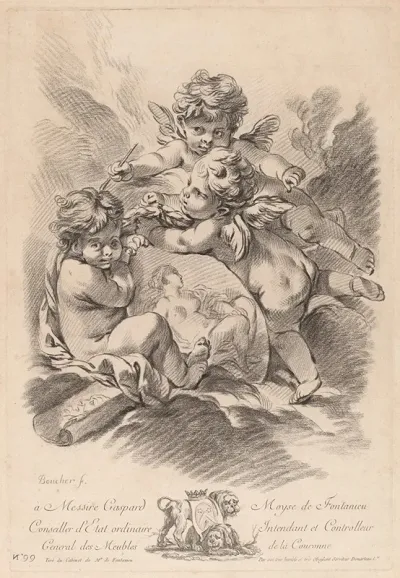 Allegory Of Painting With Three Cherubs