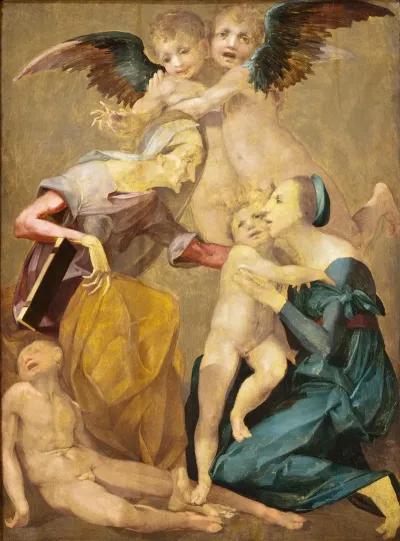 Allegory Of Salvation With The Virgin And Christ Child St Elizabeth The Young St John The Baptist And Two Angels