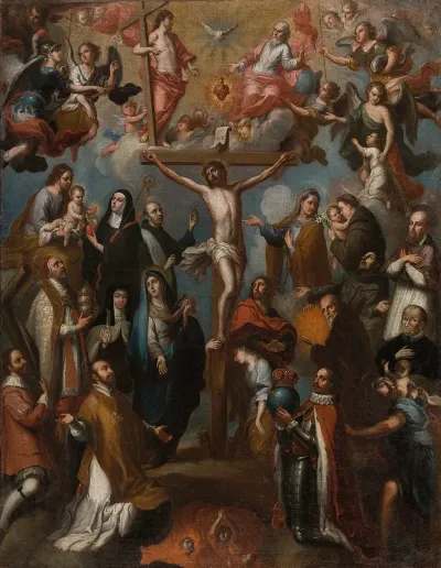 Allegory Of The Crucifixion With Jesuit Saints Alegoria De La Crucifixion Con Santos Jesuitas