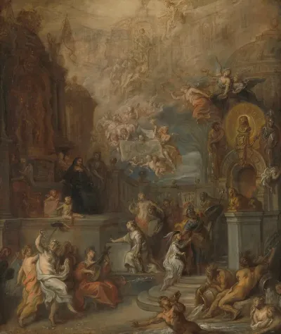 Allegory Of The Farewell Of William Iii From Amalia Van Solms Following The Transfer Of Regency To The States General