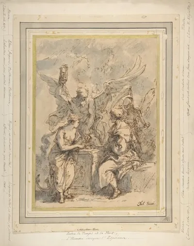 Allegory With Figures Of Hope Time And Death