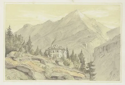 Alpenhotel Im Hintergrund Der Gamskarkogel