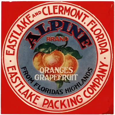 Alpine Brand Oranges And Grapefruits Label