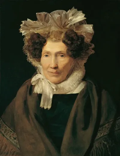 Alte Frau Mit Weiser Banderhaube