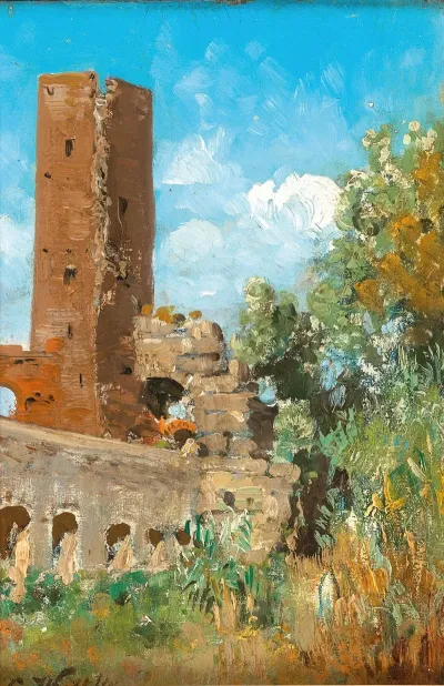 Alter Wachturm In Der Rom Campagna