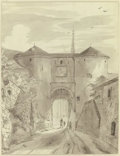 Altes Stadttor Mit Zwei Turmen