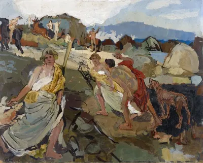 Amazons And Hunters At The Seaside