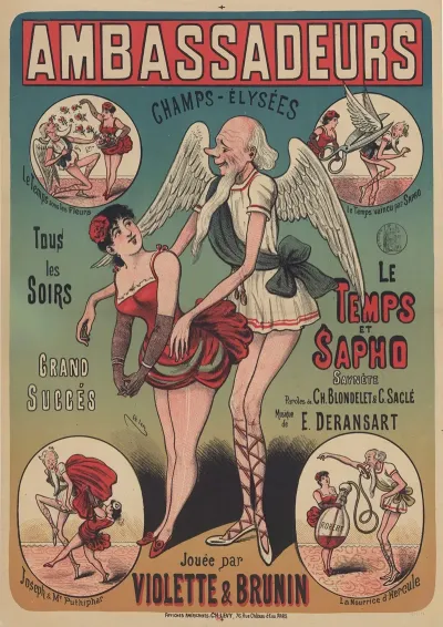 Ambassadeurs Champs Elysees Le Temps Et Sapho Saynete Paroles De Ch Blondelet C Sacle Musique De E Deransart Tous Les Soirs