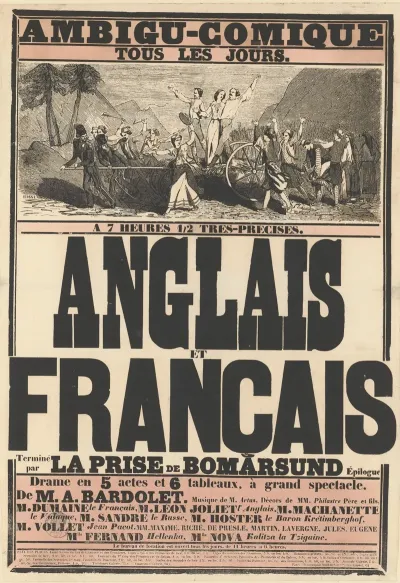 Ambigu Comique Anglais Et Francais Termine Par La Prise De Bomarsund Drame En 5 Actes Et 6 Tableaux A Grand Spectacle De M A Bardolet