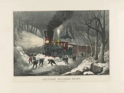 American Railroad Scene Snowbound