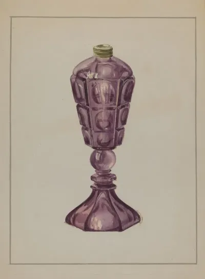 Amethyst Glass Oil Lamp