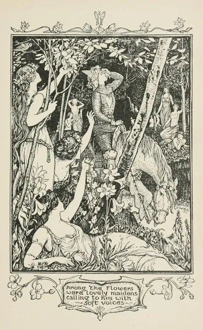 Among The Flowers Were Lovely Maidens Calling To Him With Soft Voices