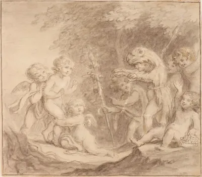 Amorini Playing In A Woodland Setting