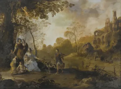 An Allegorical Family Portrait In A Landscape
