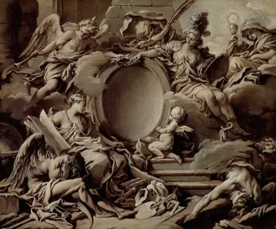 An Allegory Of Minerva Fame History And Faith Overcoming Ignorance And Time