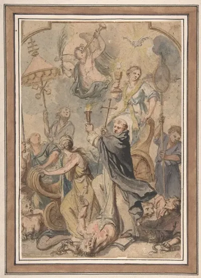 An Allegory Of The Triumph Over Heresy With St Domenic To The Fore