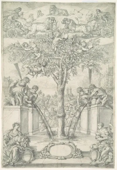 An Allegory Of The Union Of The House Of Orange And The Wittelsbach Family Design For A Title Page Of A Thesis