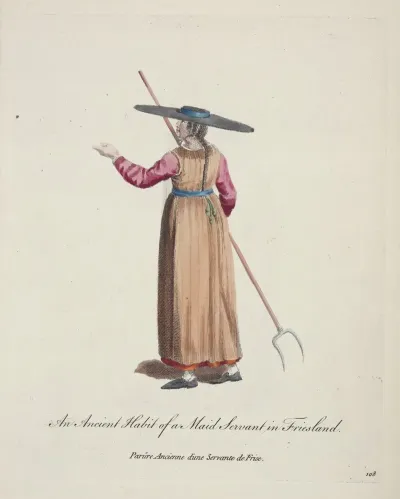 An Ancient Habit Of A Maid Servant In Friesland Parure Ancienne Dune Servante De Frise