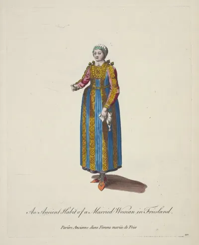 An Ancient Habit Of A Married Woman In Friesland Parure Ancienne Dune Femme Mariee De Frise