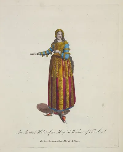 An Ancient Habit Of A Married Woman Of Friesland Parure Ancienne Dune Mariee De Frise