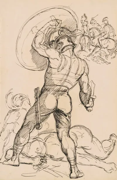 An Ancient Roman Warrior In Battle