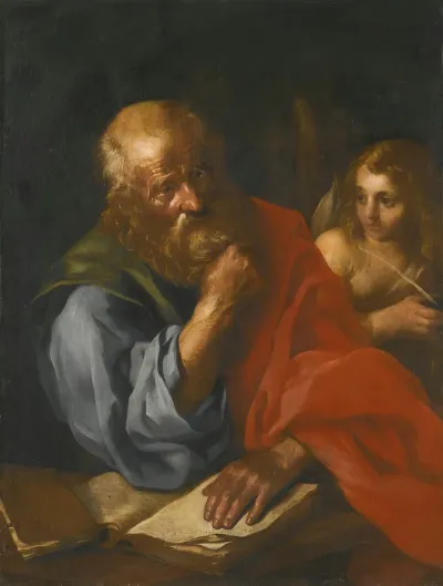 An Apostle Probably Saint Matthew With An Angel