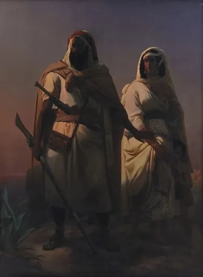 An Arab Family In The Desert