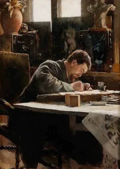 An Artist Drawing Victor Andren