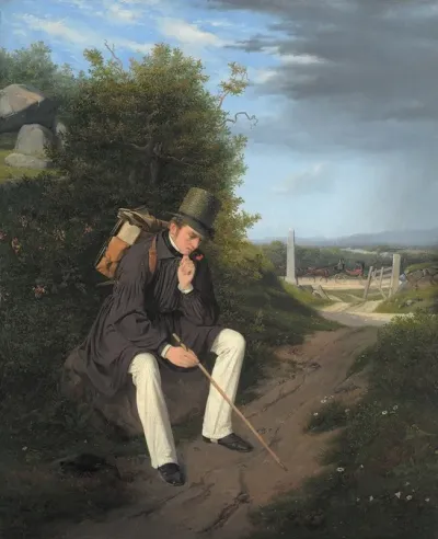 An Artist Resting By The Roadside