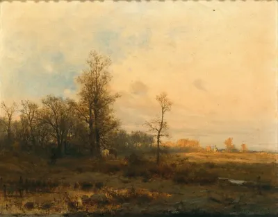 An Autumnal Landscape In The Evening