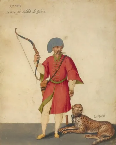 An Azappo Archer With A Cheetah