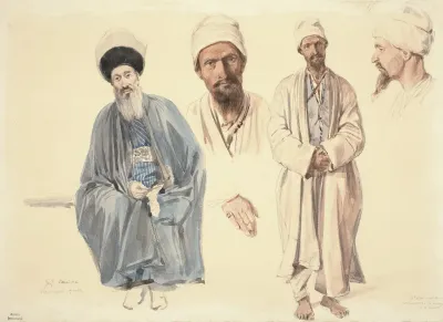 An Elderly Jew And A Muslim Tartar In The Crimea