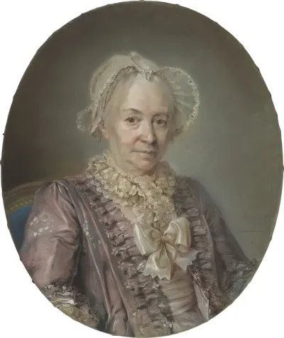 An Elderly Lady In A Mauve Silk Dress