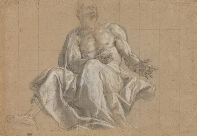 An Elderly Man In Classical Drapery