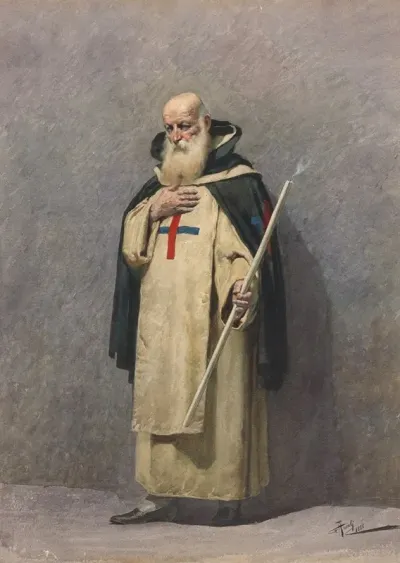 An Elderly Priest Standing