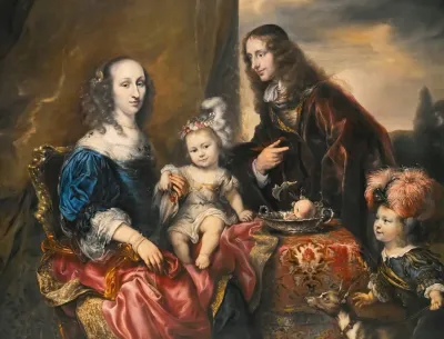 An Elegant Family Portrait Traditionally Identified As Colonel John Hutchinson 1616 1664 And His Family