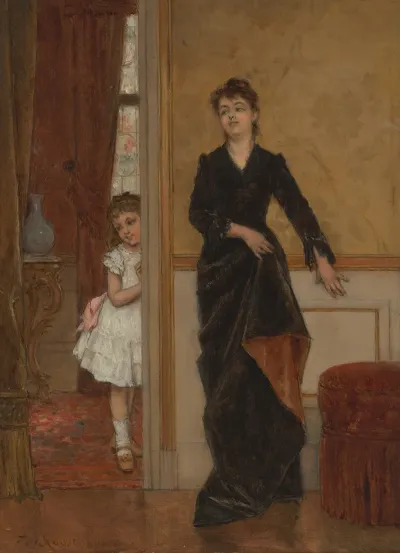 An Elegant Lady And A Young Girl